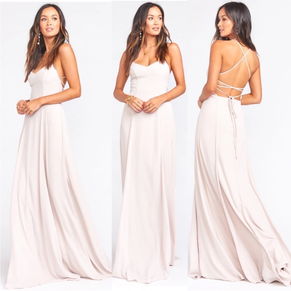 Show Me Your MuMu Strappy Dress in Soft Beige